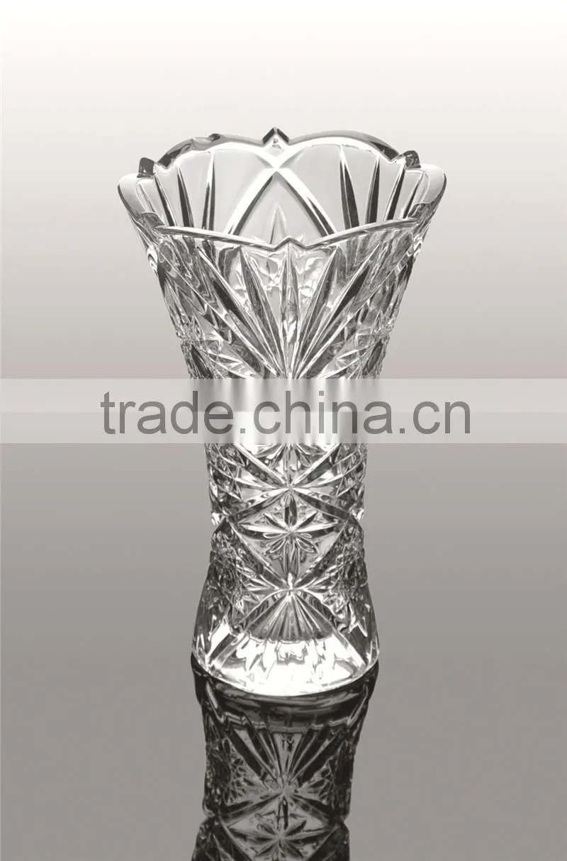 high quality clear crystal glass vase