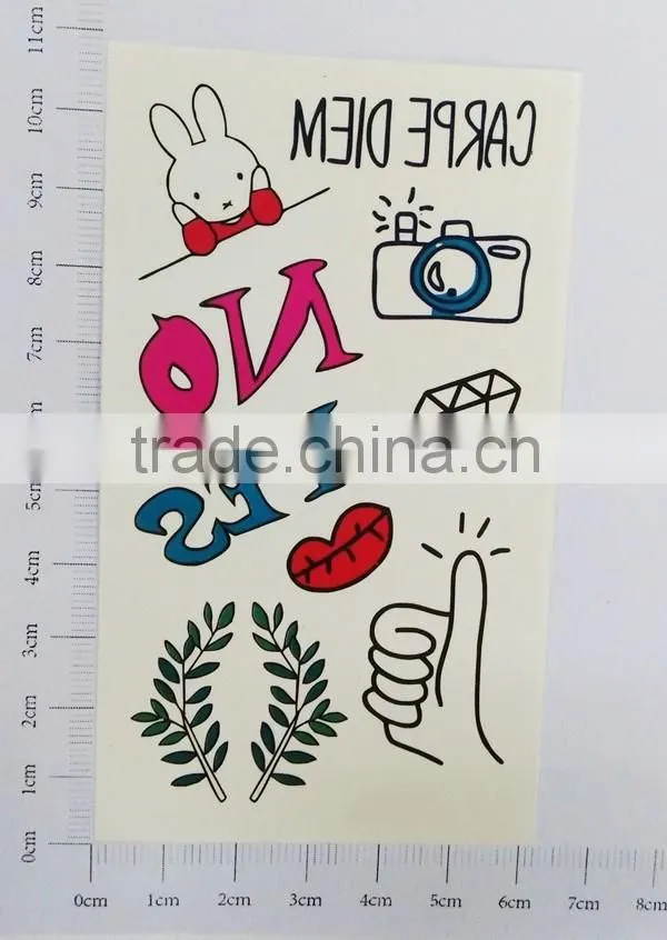 custom small size cute cartoon tattoo waterproof tattoo sticker