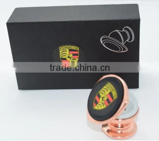 wholesale cell phone accessory aluminum magnetic car phone holder with 2 metal plate