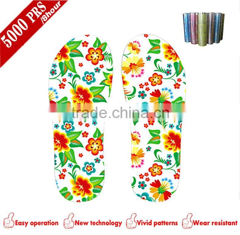 Classical Flower pattern style 2D transferring film for pcu blowing shoe sole