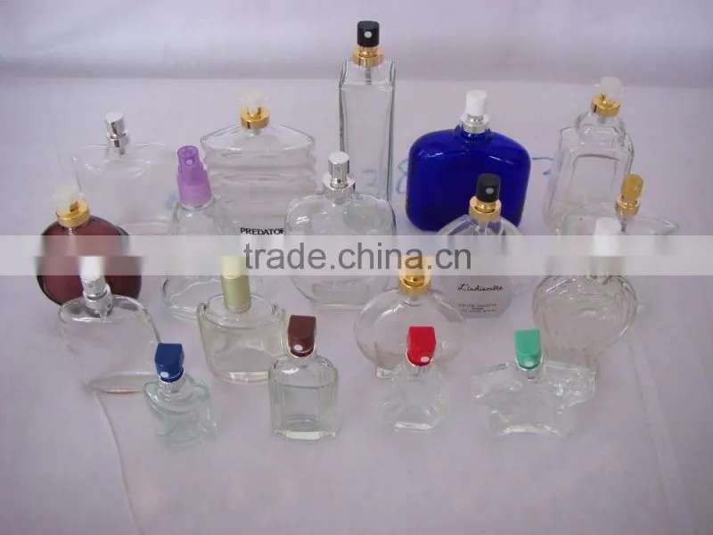Customize shaped high white glass perfume bottle