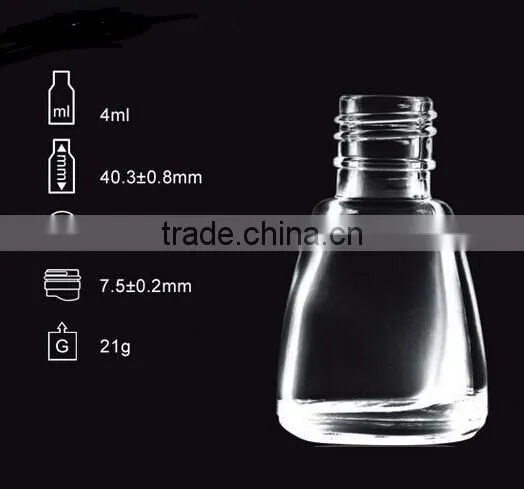 10ML glass clear empty nail polish oil bottle with cap brush