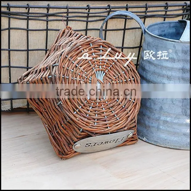 star shape unpeeled willow basket set