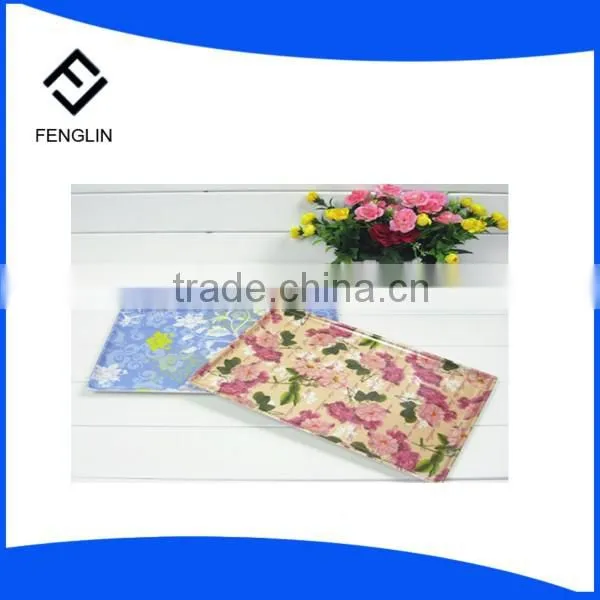 China factory wholesale melamine square plastic tea tray