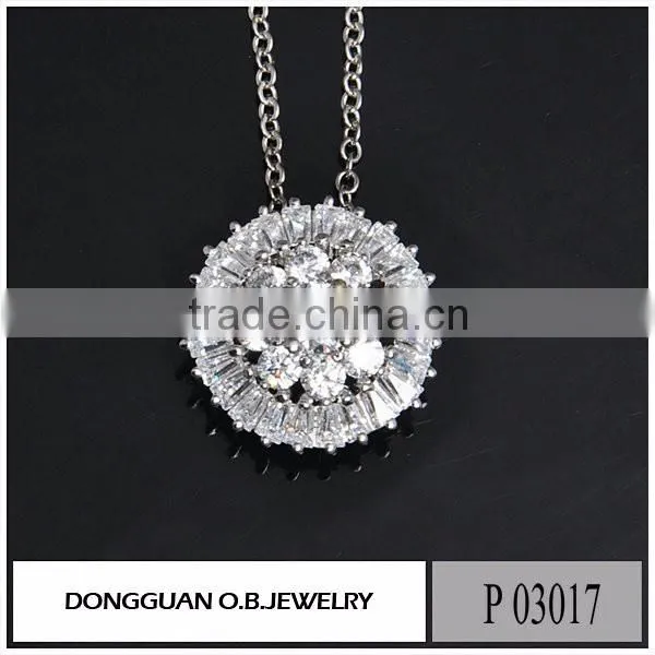 Hot selling gold plated CZ pendant/white crystal pendant jewelry from China