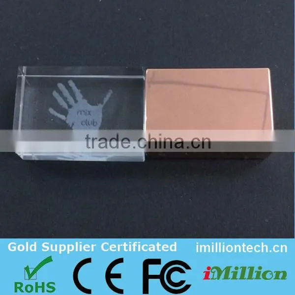 Rose gold USB flash drive,Rose gold color gifts for crystal usb memory 8GB