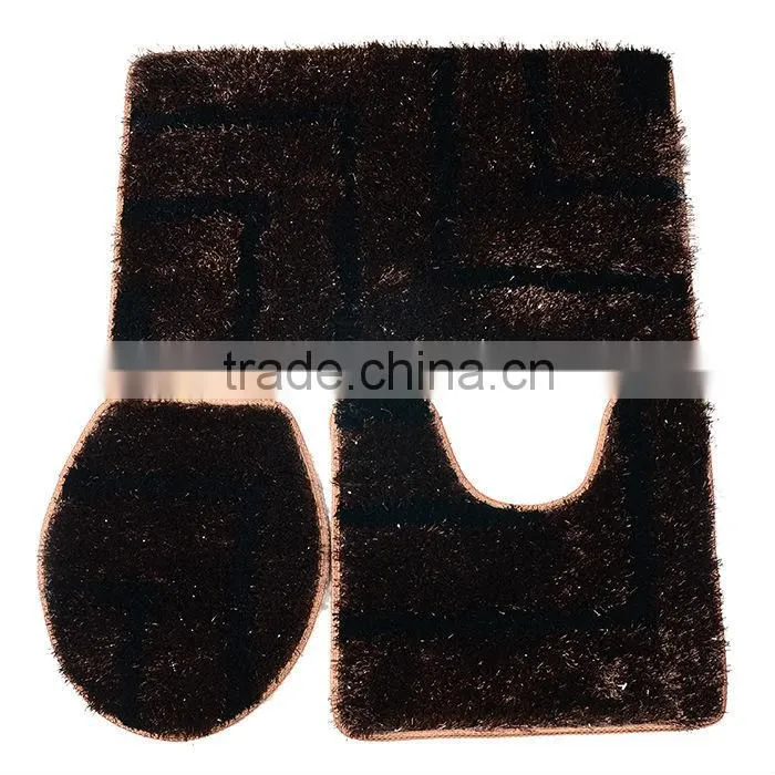 bathmat set 3pcs polyester carpets and rugs