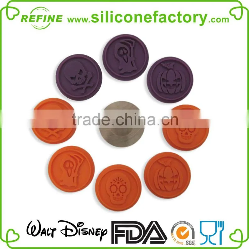 Halloween Design Dia.6.0cm silicone cookie stamp stamper set of 4