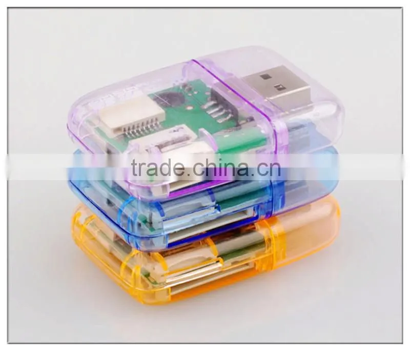 wireless smart card reader 4 slots plastic pen drive card reader(OS-CR101)