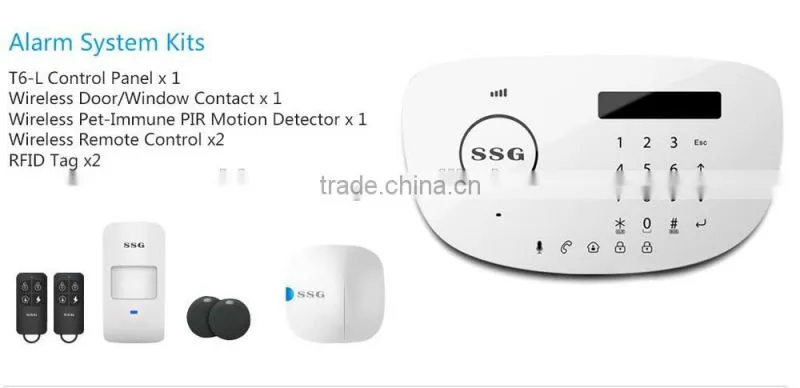 Smoke Fire Detectiron PSTN GSM Wireless Alarm System Support IOS Android APP Remote Control