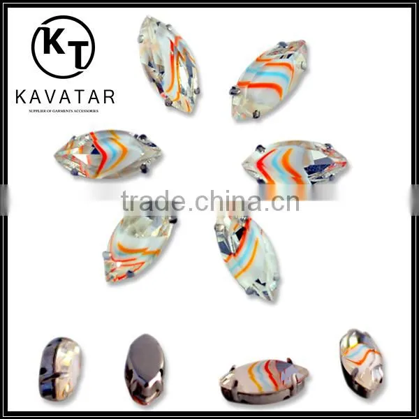 Top selling bling bling 7*15mm marquise shape crystal beads wholesales
