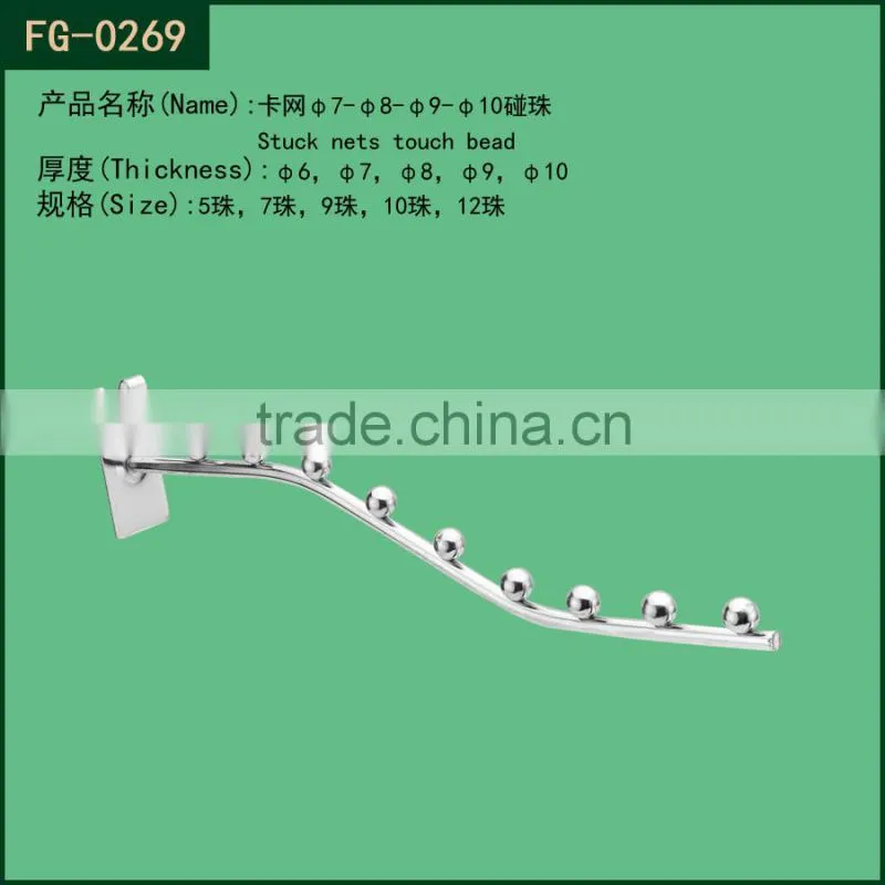 metal chrome slatwall waterfall display hook