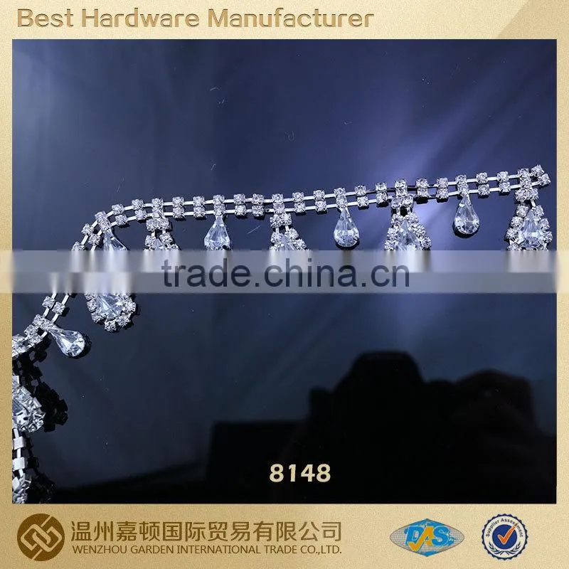 Tassel drop rhinestone cup chain for shoes, bags decoration