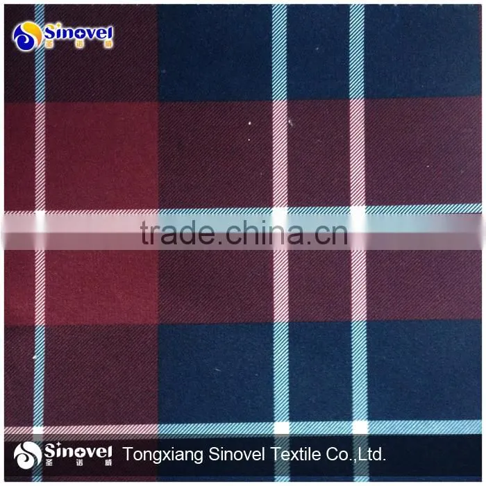 100% polyester printed Suits fabric/plaid design suit fabric