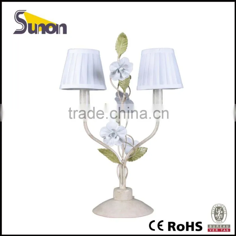 2 lights wrought iron decorative bedroom modern table lamp