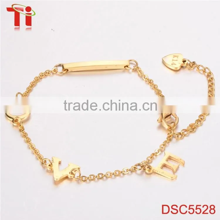 Stainless steel bracelet for girls, exquisite bracelet with adjustable end, fine chain stainless steel jewelry gift