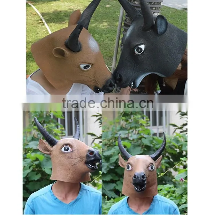 Manufacturers Full Head Rubber Animal Latex OX Bull Mask Halloween Minotaur Party Masks