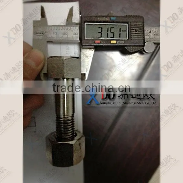 alloy Inconel X- 750 / GH 4145 stainless steel fasteners full thread hex bolt