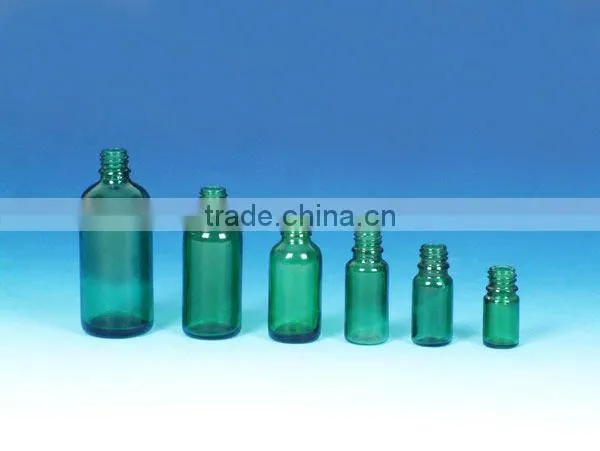10ml green boston body glass essential oil empty bottle with dropper