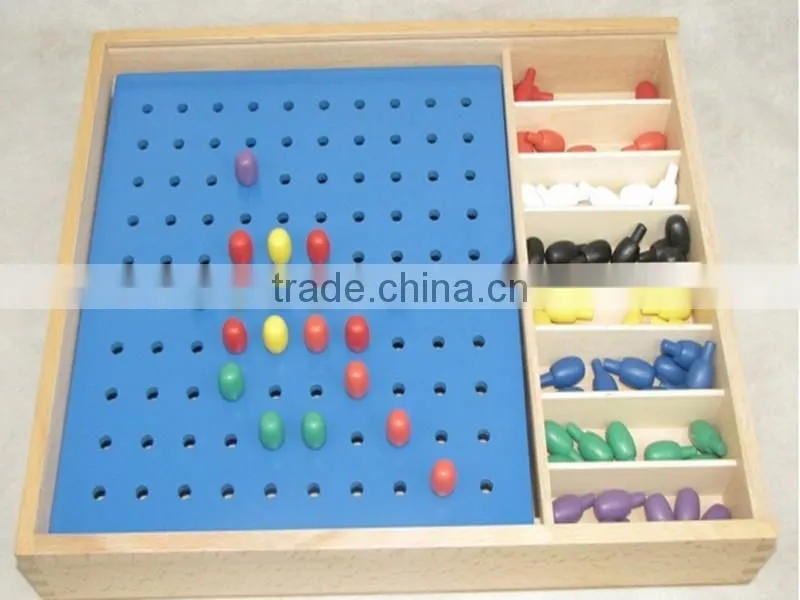 Kingdergarten wooden education toy Froebel Jun Gabe2 teaching AIDS early learning tool colorful beads