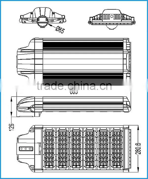 VLT manufacturers high power extruded heatsink 180w led street light with meanwell driver