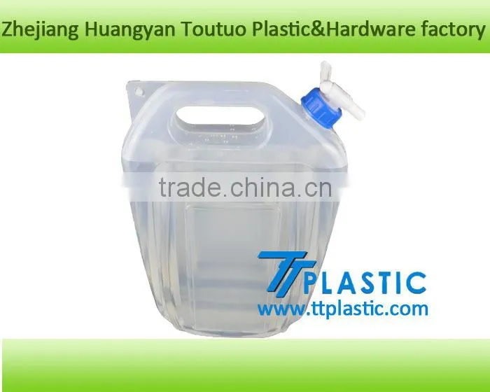 8L watter carrier hot sale the LDPE materail collapsible Clear plastic Camping water carrier drinking water bucket jug Outdoor