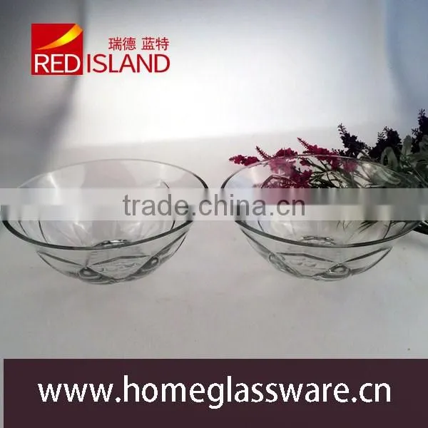 2016 wholesale hight white Lotus pattern salad glass bowl