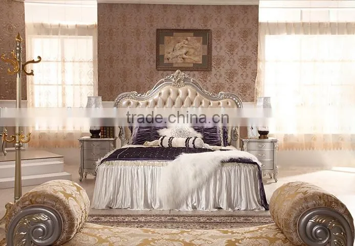 Bisini Luxury Furniture Bed, Exquisite Bedroom Furniture King Size Bed, Wooden Bedroom Furniture Set (BF01-ML010)