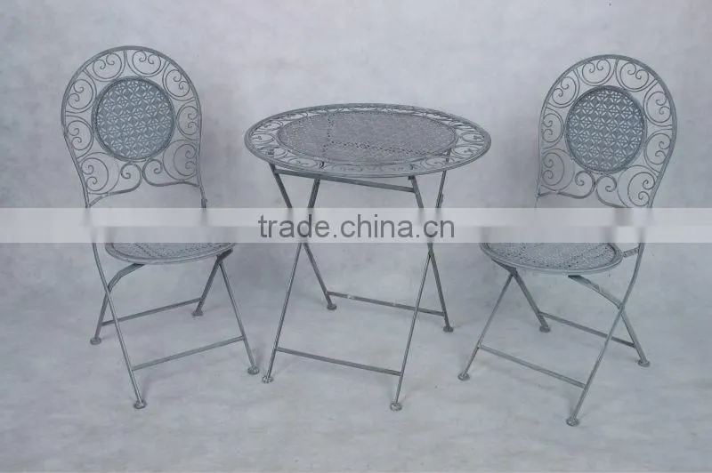Garden wrought iron grey bistro set