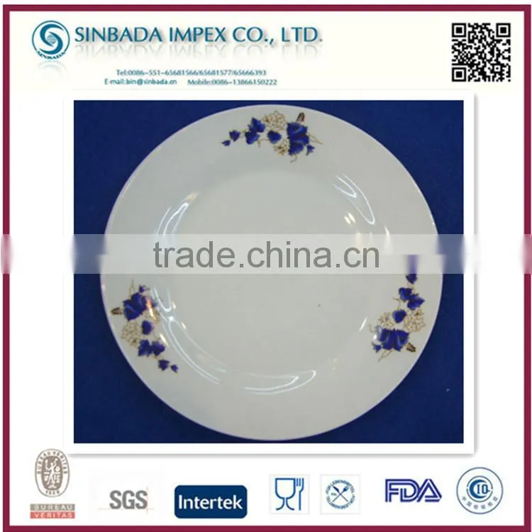Ceramic Round Dinner Plates With Double Silver Lines Wholesale