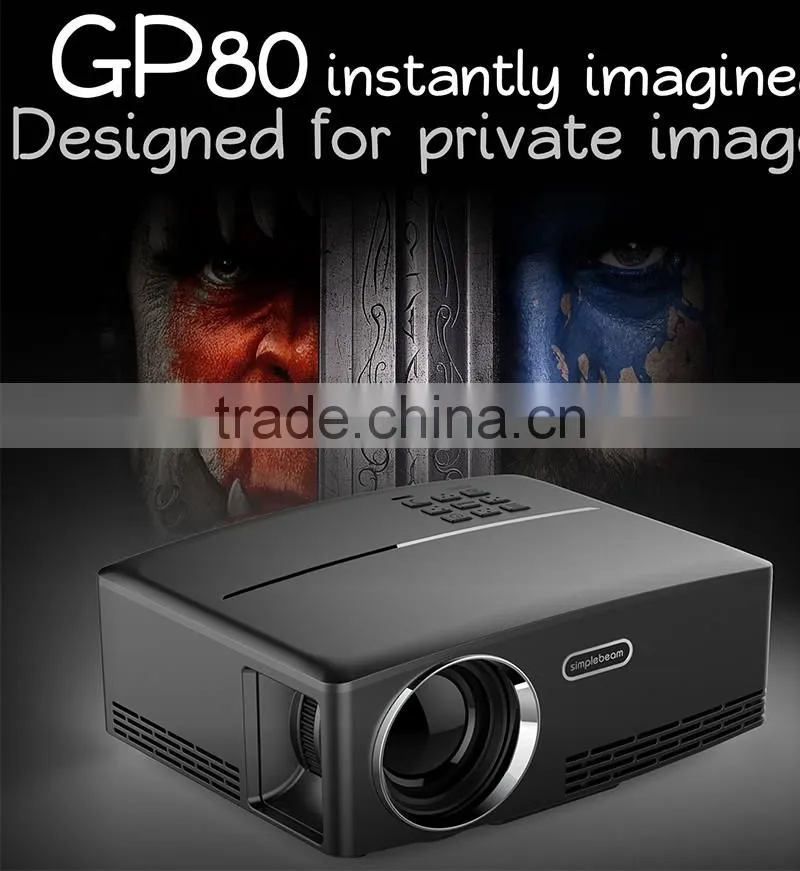 New arrival GP80 led projector 800x480pixels home theatre portable led projector GP80