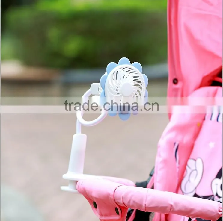 Cute Lovely USB Rechargeable Clip Fan, Student Dormitory Bedside Clip Fan, Mini USB Sunflower Fan