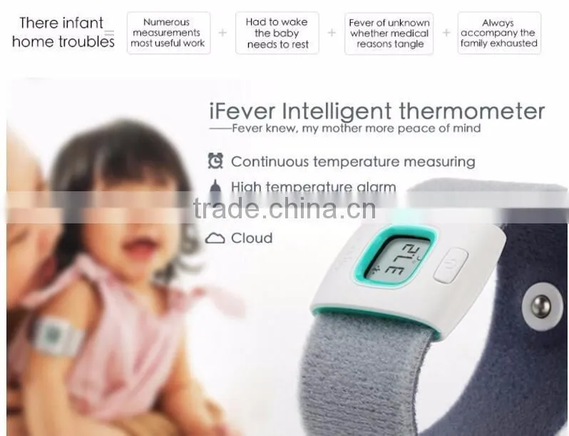 Smart Bluetooth Thermometer For Children, Mobile Remote Control Baby Monitor Wearable Bluetooth Househeld Electric Thermometer