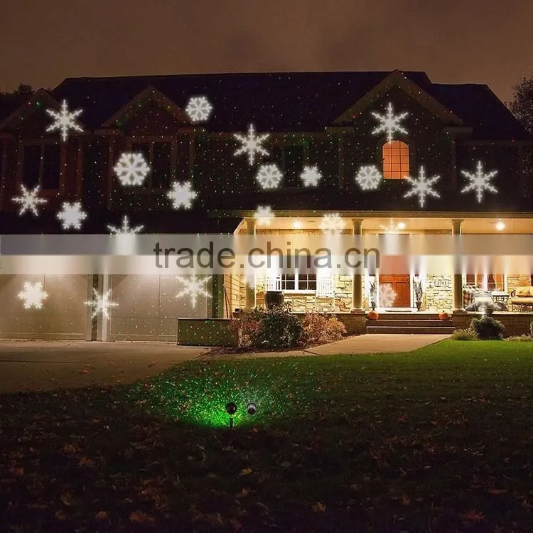 Outdoor Waterproof Laser Projection Snowflake Night Light, Rotating Snowflake Decorative Laser Projector Night Light