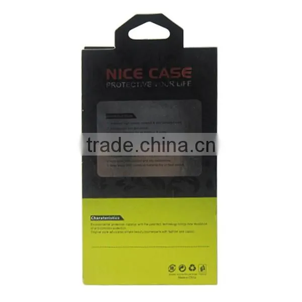 Black Green cardboard phone case packaging box, PVC window retail paper packaging for iPhone
