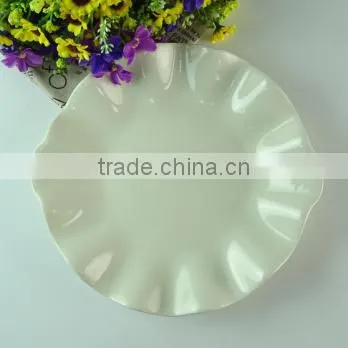 New design restaurant ceramic salad plate wholesale white porcelain round plate