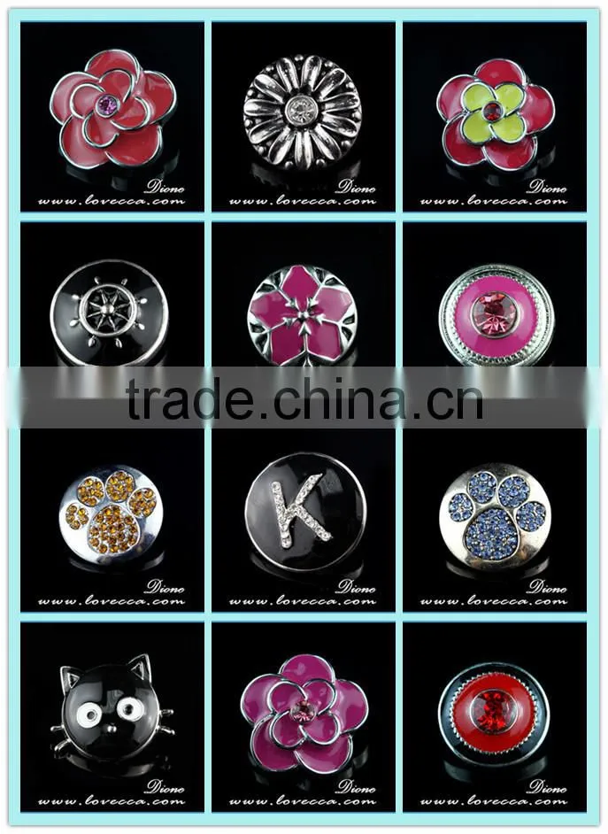 Fashion Jewelery Hot Products Pendant Snap Button Jewelry Necklace Press Snap Necklace With A Chain In Stock