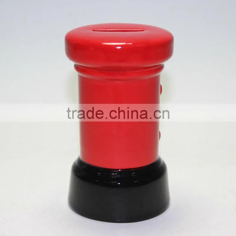 Ceramic postbox saving bank