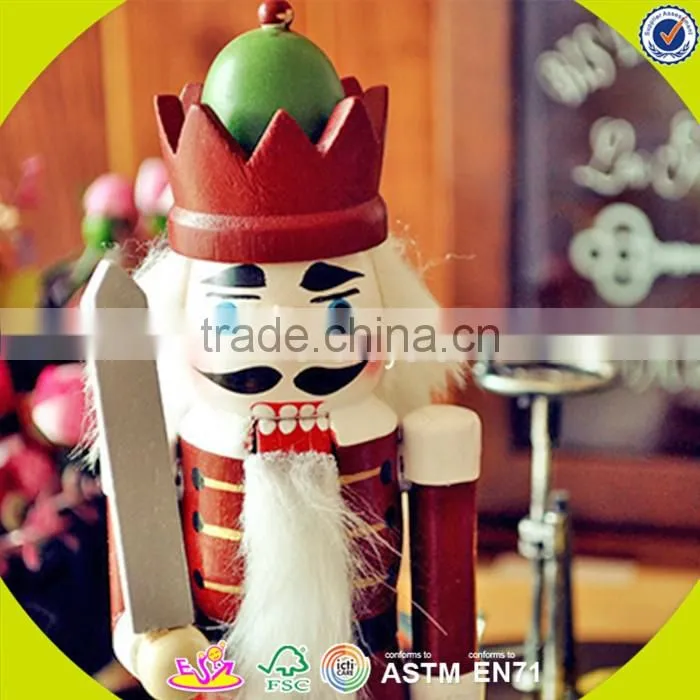 Wholesale fancy toddler wooden king nutcracker, stylish household wooden king nutcracker,best gift nutcracker W02A015
