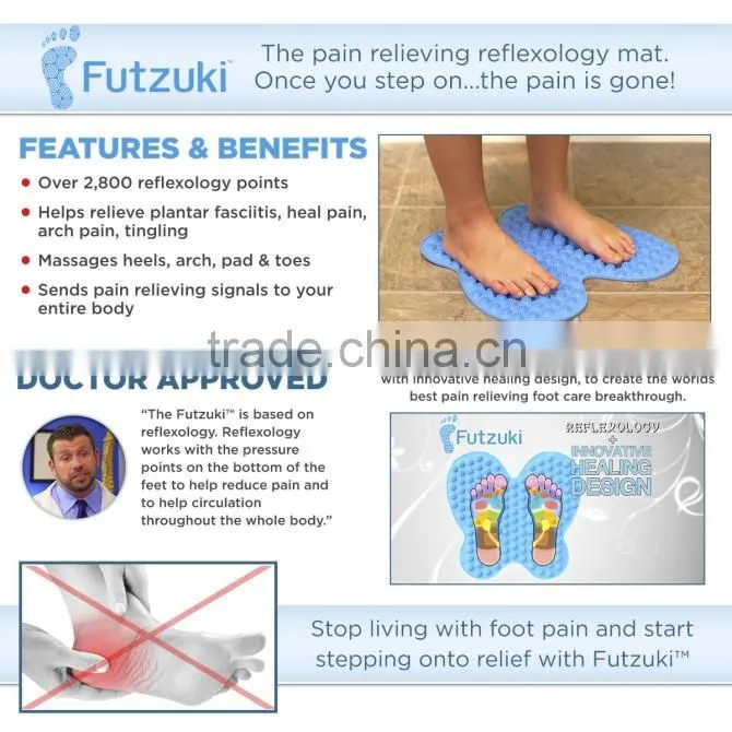 2800 Points Relieving Pain Relief Massage Foot As Seen On TV Reflexology Acupressure Futzuki Mat