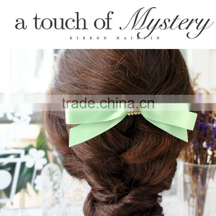 CF 0731 wholesale large hot sell ribbon twisted fabric boutique hair bows with clips