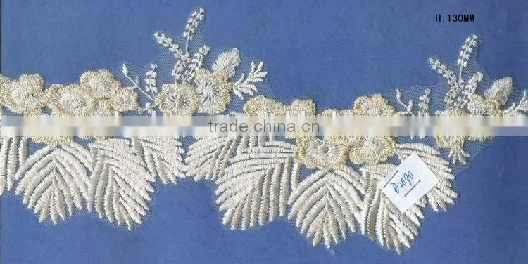 Top quality embroidery mesh beaded lace trim