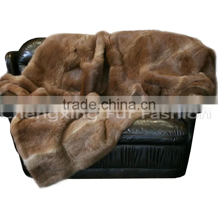 CX-D-08J Super Quality Winter Warm Real Rabbit Fur Wholesale China Blankets