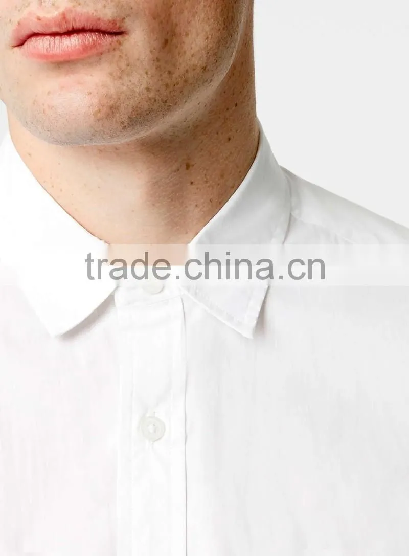 White Double Pocket Poplin Short Sleeve Casual Shirt