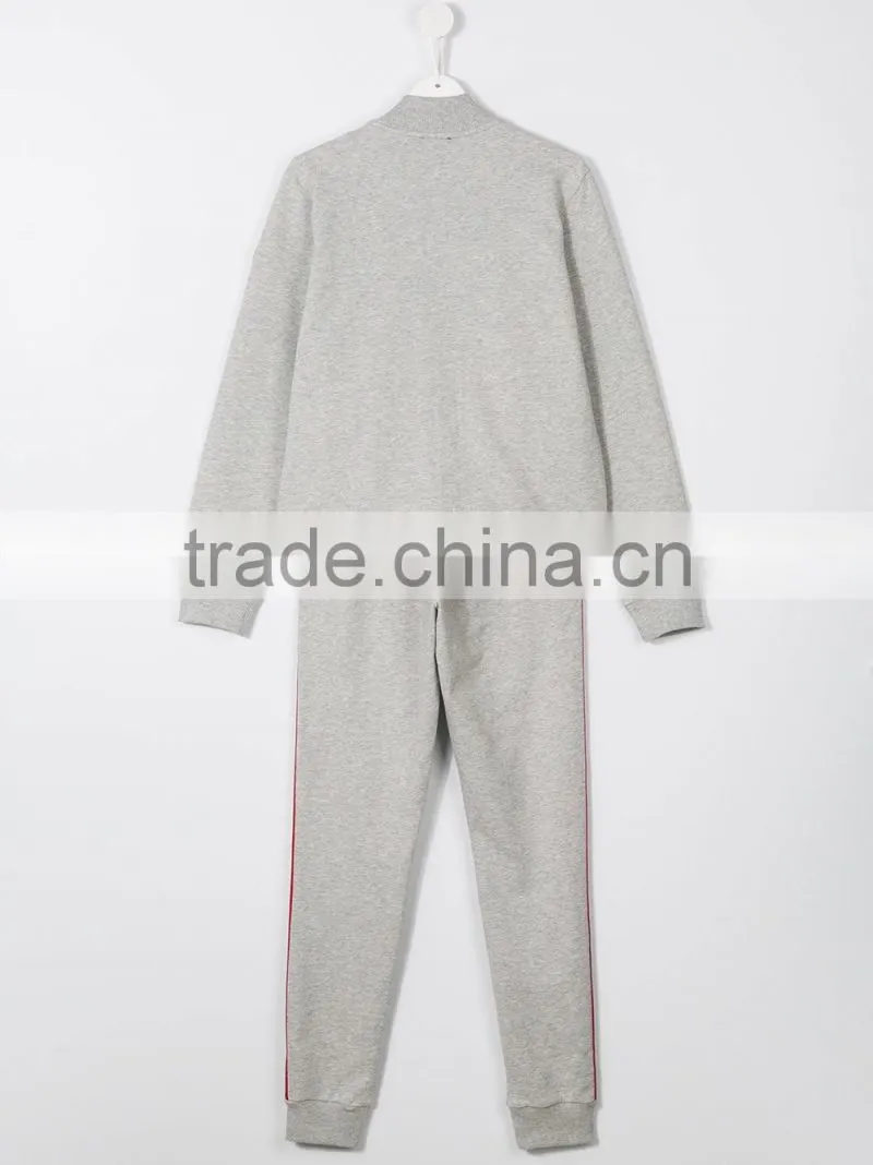2017 wholesale fashion Custom sports suit Kids baby boy contrast pocket tracksuit children's clothing set