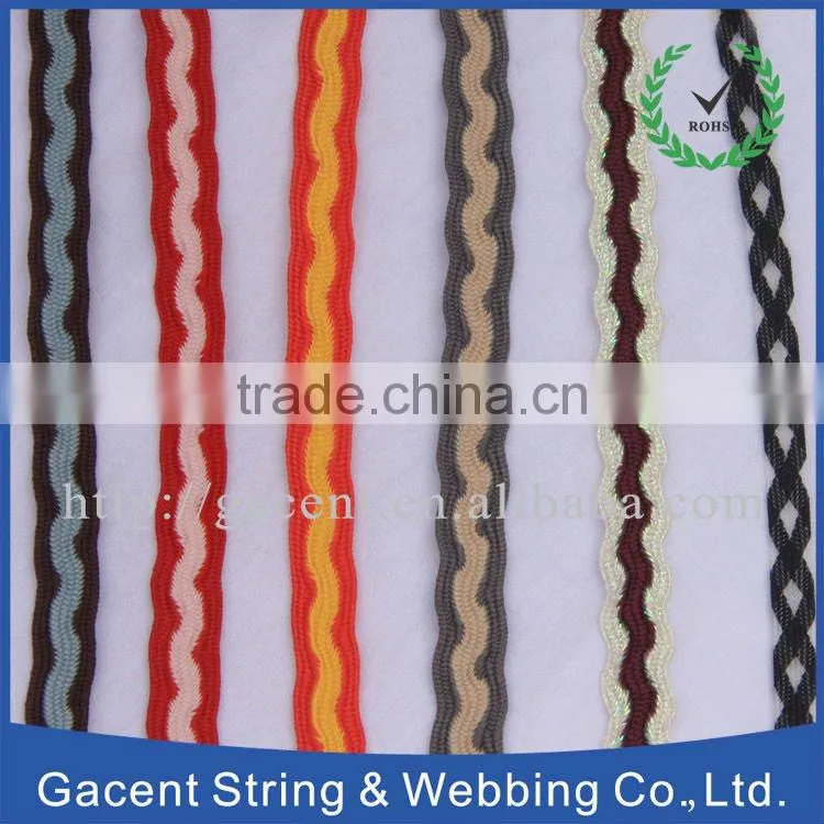 rayon braided coloured cord for lady's dress