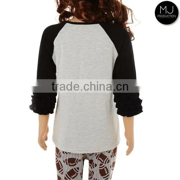 Wholesale Kids tshirts Ruffle Raglan Kid Clothing