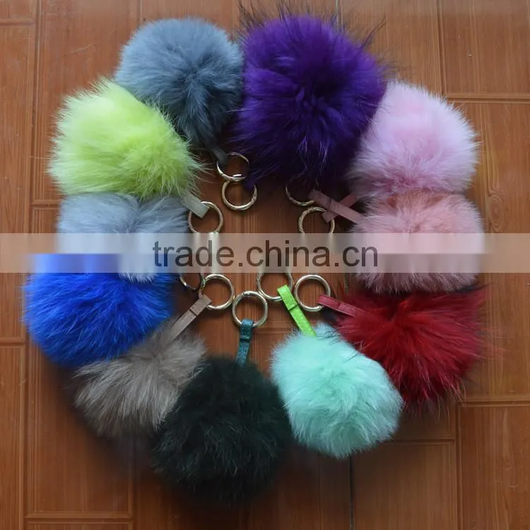 SJ747-01 New Arrival Hot Sale Fur Accessory Fox Key Chain Fur Pom pom