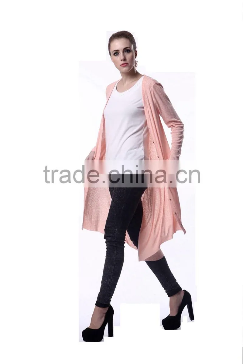 Ladies extra long cardigan handmade knitting sweaters
