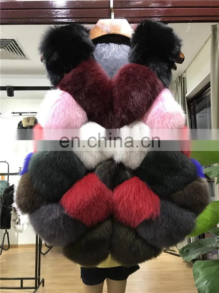 New Fashion Clothes Natural Fur Waistcoat Winter Women Warm Fur Real Fox Vest